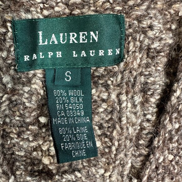 Lauren Ralph Lauren Wool / Silk Blend Cable Knit Zip Vest Sz S Warm Outerwear - Picture 8 of 10